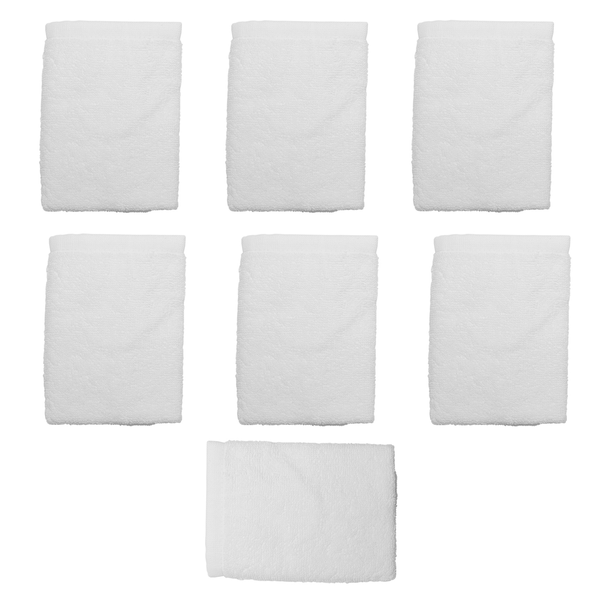 Towels Cotton White Hotel Quality Soft Face Hand Towels 30X30cm - 7 Piece