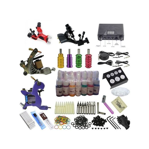 Four Tattoo Machines and Carry Case Kit