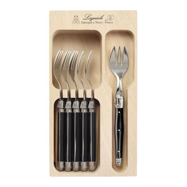 Andre Verdier Cake Fork Set - 6 Piece (Black)