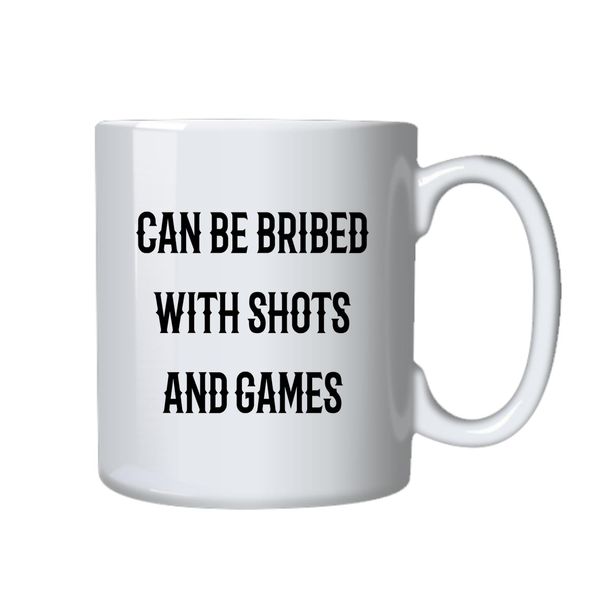 Shots and Games Coffee Mug - Best Funny Novelty Cup Gift Idea for