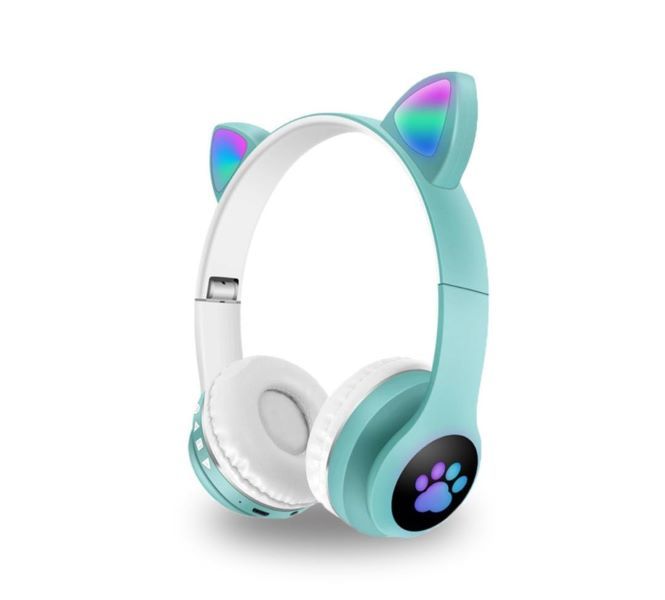 Kids Cat Ear Bluetooth Wireless Headphones Green