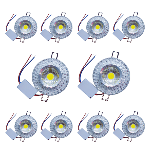 Modern Crystal 6W Led Ceiling Downlight Spotlights Pack of 10 Units