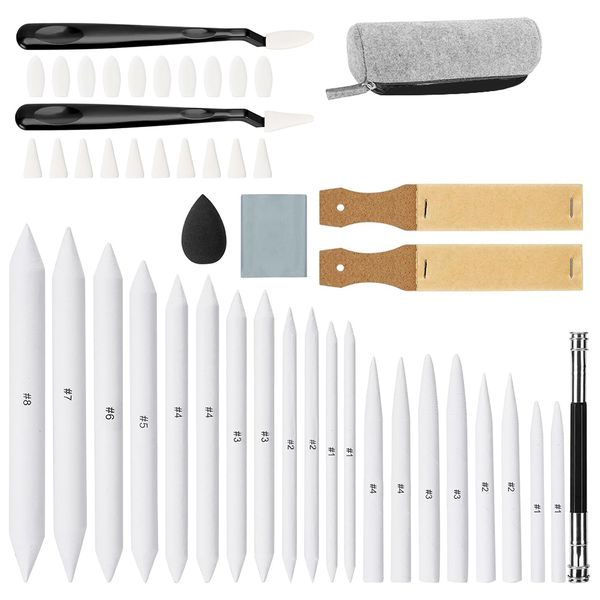 48 PCS Sketch Drawing Tools, 20 Blending Stumps Set