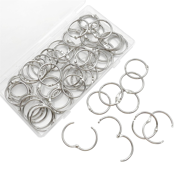60 PCS Loose Leaf Binder Rings 1-Inch Office Book Rings, Nickel Plated Stee