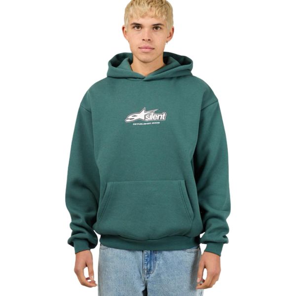 Men's Green Hoodie - Cotton Fleece Pullover Hoodie with Graphic Print