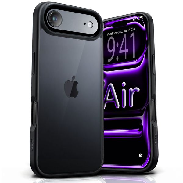 ORRO Clear Case with Black Trim - Compatible with iPhone Air - Glossy/Matte