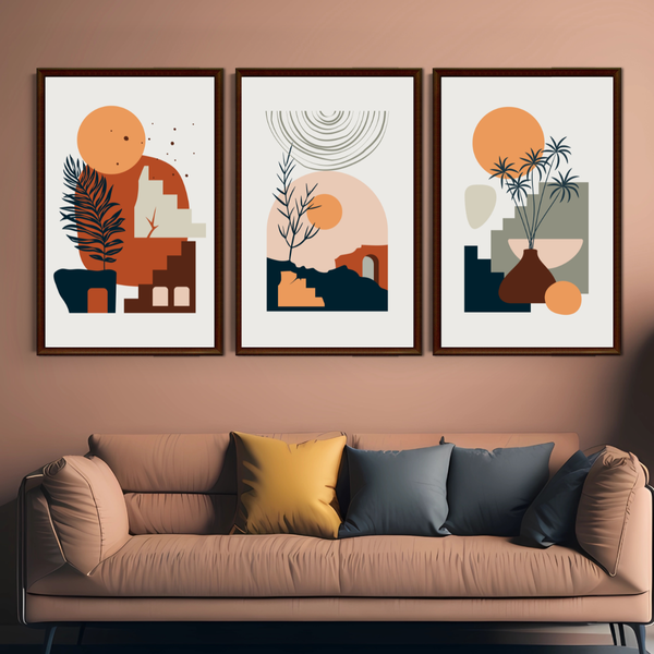Set of 3 Bohemian A3 Size Wall Art Decor Prints - Unframed