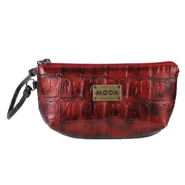 Moda Sarah Ladies Womens Petite &amp; Elegant Wrist Purse Wallet Pouch - Red