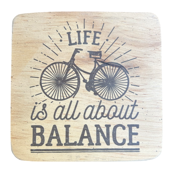 Pine Plywood Quote Block - Life is All about Balance