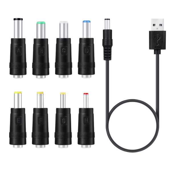 8 In 1 DC Power Cord USB Multi-Function Interchange Plug USB Charging Cable