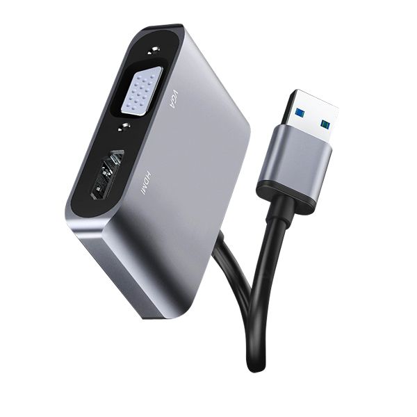 USB 2-1 Hub HDMI &amp; VGA Dual Display Adapter - UHV2