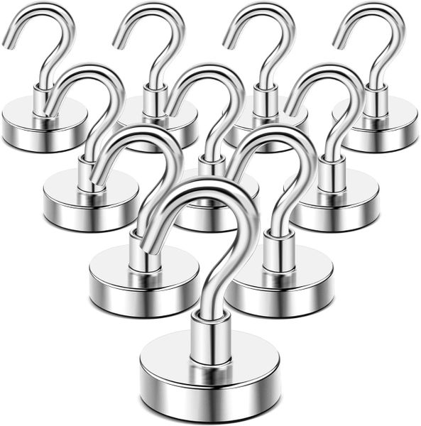 MagnaHook Pro 10-Piece NeoForce - Heavy-Duty Magnetic Hooks - 1kg Capacity