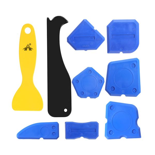 Alanes 9 Pieces Caulk Tool Kit Sealant Finishing Tool Plastic Caulking Tool
