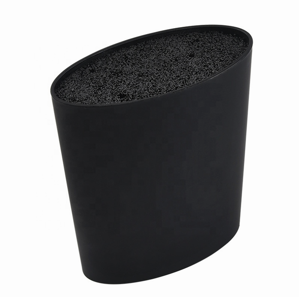 Pruchef - Universal Knife Block and Utensil Holder - Oval Cylinder - Black