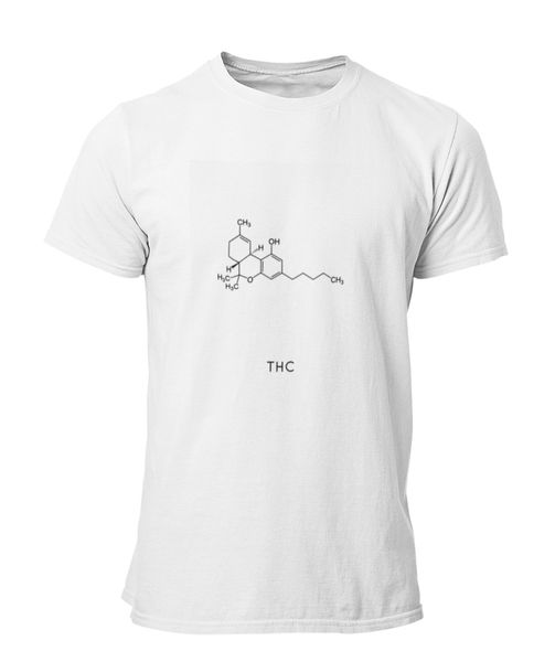 PepperSt Mens White T-Shirt - THC Chemical Formula