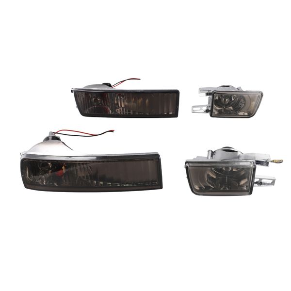 1 Set Front Bumper Fog Lights+Turn Signal Lamps Compatible with Universal