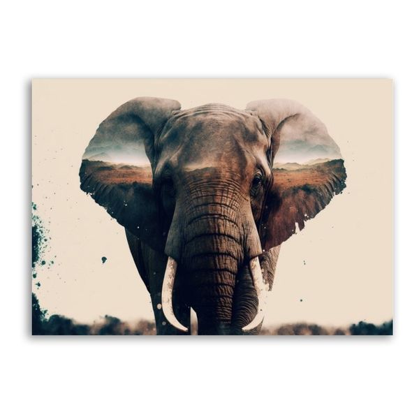 Elephant Canvas Abstract Wall Art