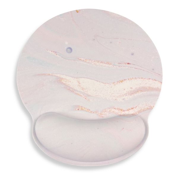 Ergonomic Wrist Support Cushioned Mouse Pad - Faint Pink Marble