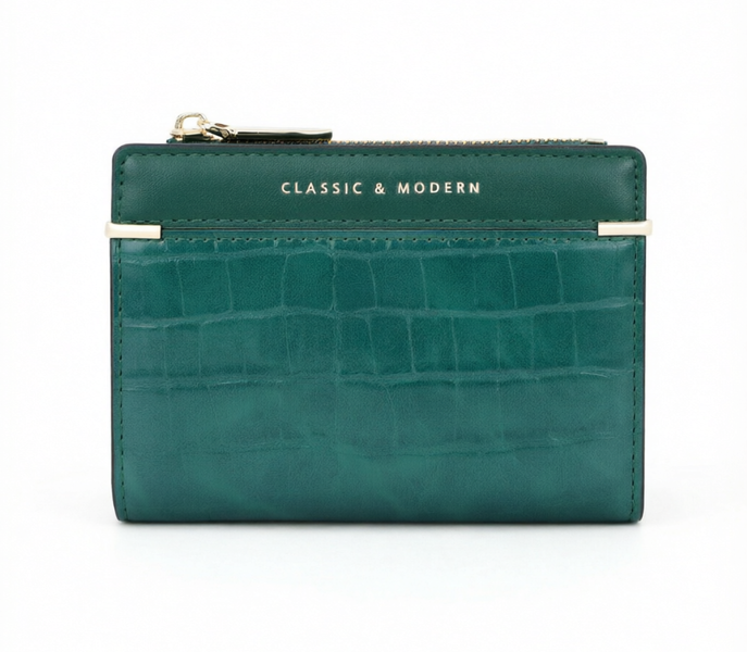 Trendy Crocodile Pattern Spliced Wallet, Wear-Resistant PU Leather(Pink)