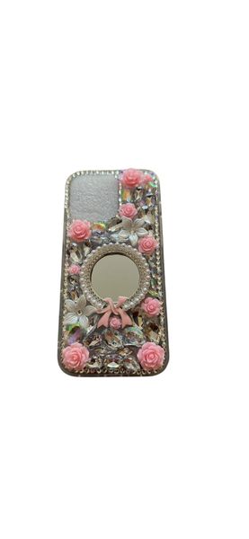 Flower Pink Rhinestones Phone Case Compatible With Iphone 16 &amp; 17 Pro Max