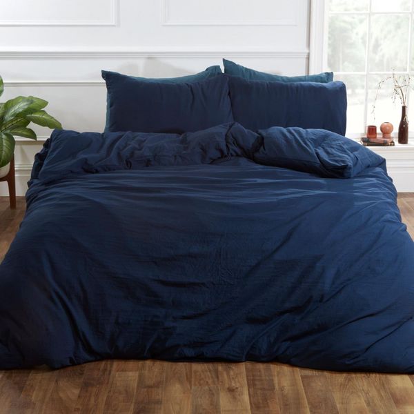 Luscious Living - Duvet Comforter - Quilted Cover Set - 2 Pillow Cases - Navy