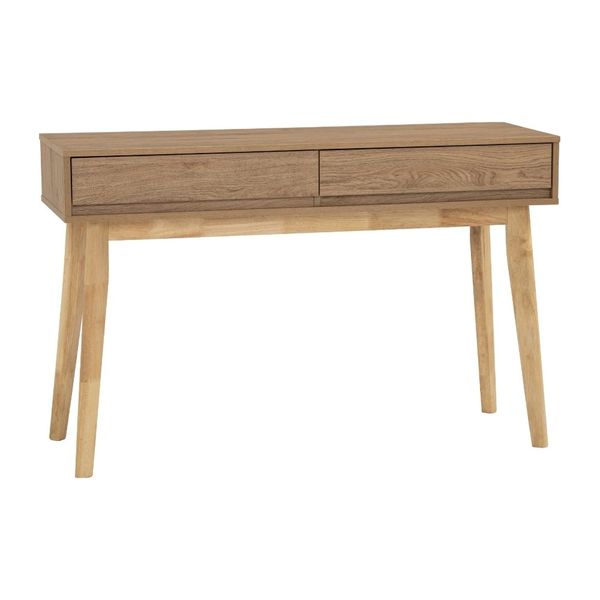 Bragg Hirado Console Table with 2 Drawers, Oak