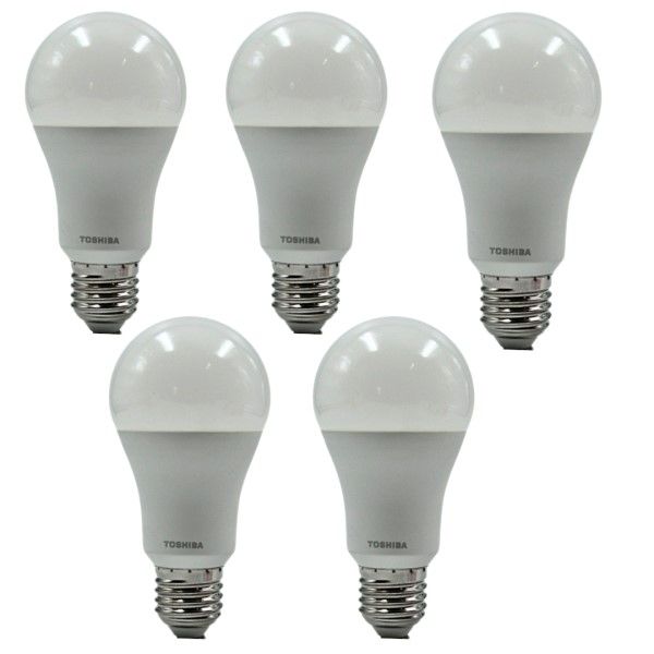 Toshiba E27 A60 LED Light Bulb 11W Warm White 3000K - 5 Pack