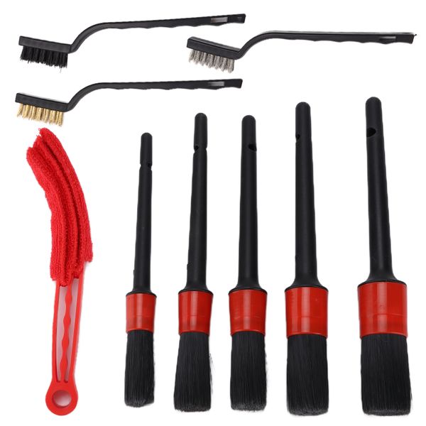 9 Pieces Car Cleaning Brush Set for Wheels &amp; Exterior