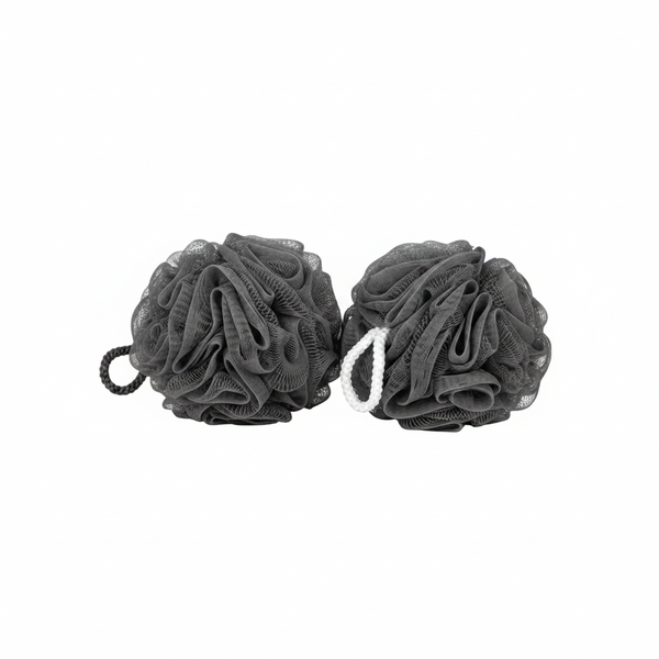 Healthglow 3 Piece Soft Mesh Bath Sponges with Hanging Rope - 2 Pack