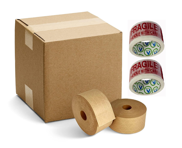 Stock 2 Boxes (Pack of 25) + 2 Reinforced Gummed Tape + 2 Fragile Tape
