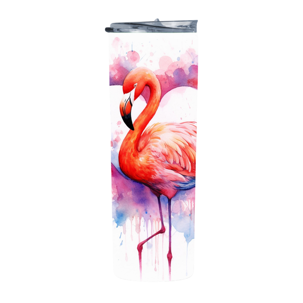 Water Color Heart Flamingo 52 20 Oz Straight Skinny Tumbler 205