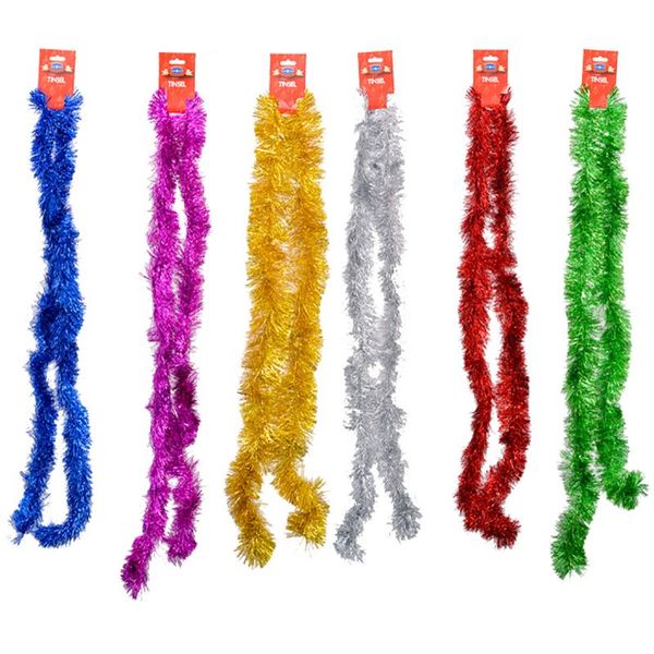 Xmas Garland Tinsel 9cmx2m - 10 Pack
