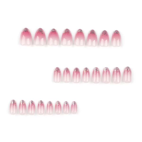 Pink Gradient French Manicure Short Full Coverage Nail Art