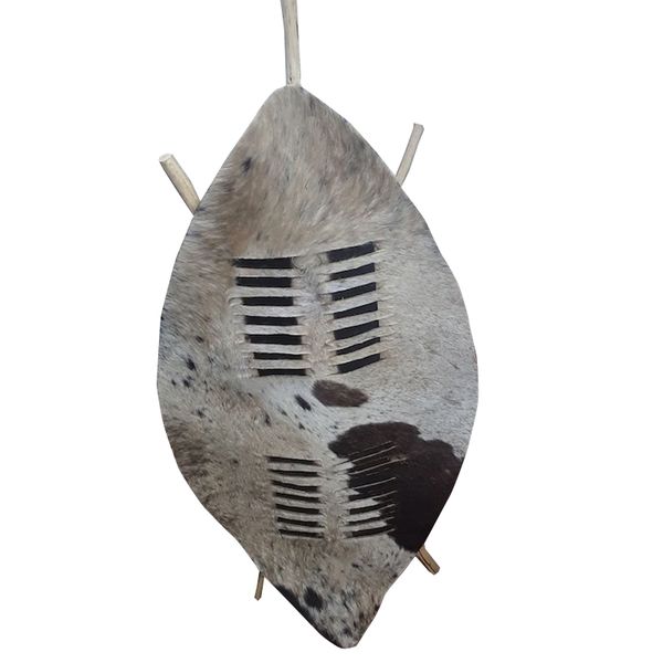 African Zulu Traditional Cultural Shield, African Warrior Hat Cowhide