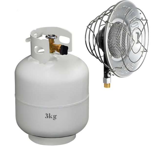Portable Infrared Gas Heater Top &amp; 3kg Cylinder