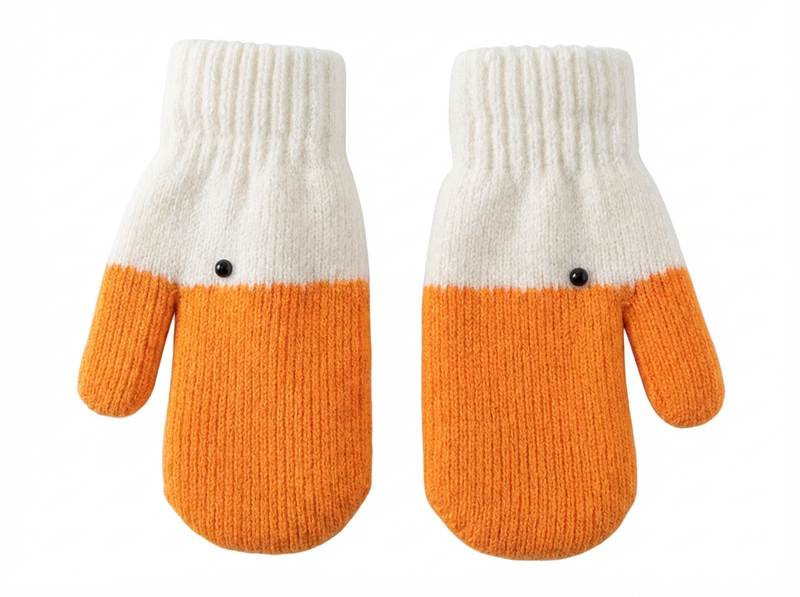 Kawaii Duck Beak Gloves, Soft Knitted Winter Mittens for Daily Wear