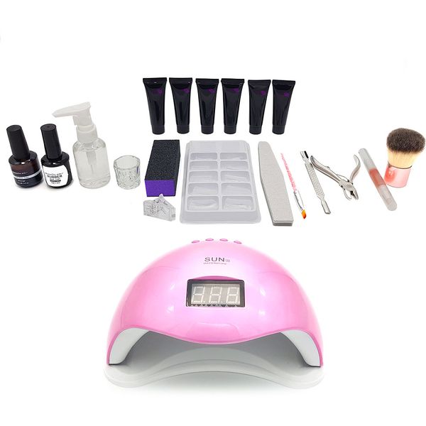20 Piece set Poly Gel Nail Polish Starter Kit &amp; 48w LED Nail Lamp