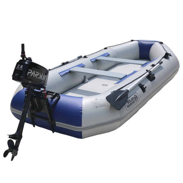 Inflatable Boat Military Grade Dingy Boat +PARSUN 2.6HP Outboard Boat Motor