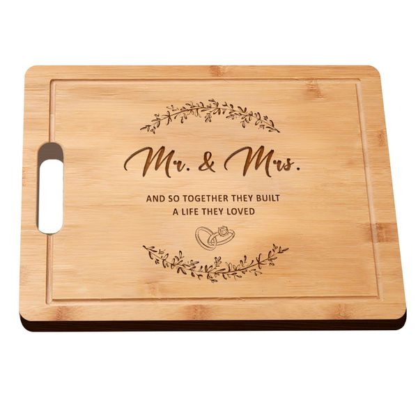 Wooden Cutting Board for Kitchen Laser Engraved Wedding Gifts for Newlyweds