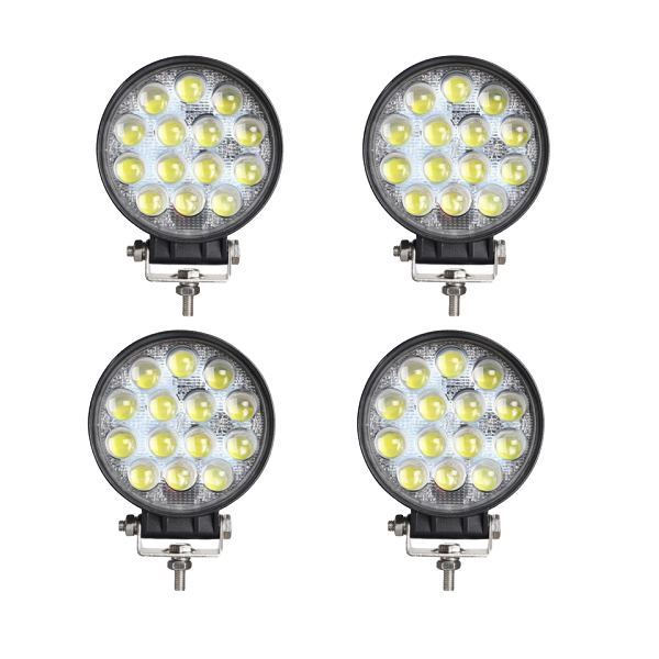 4Pcs 4D 42W Round LED Work Light For off-road ATV UTV