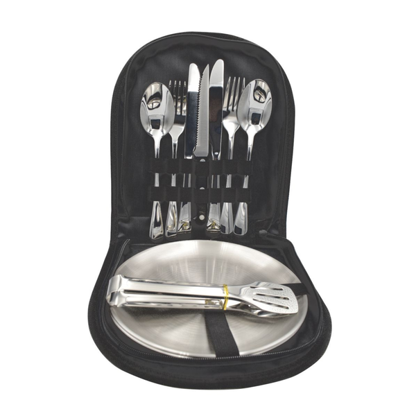 Portable Silverware Set for 2 - 10-Piece Outdoor Dining Kit
