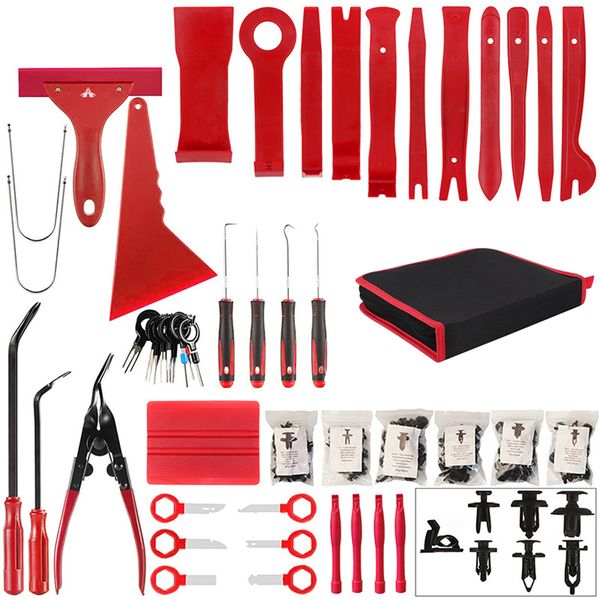 194-In-1 Car Trim Removal Tool Pry Kit with Clip Pliers &amp; Store Bag