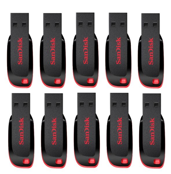 Sandisk 64GB USB - Cruzer Blade - Set of 10 - SBR Bundle