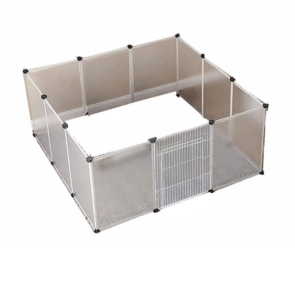 Pet Transparent Enclosure Grids With Diy Iron Mesh 45cm Height with Gate