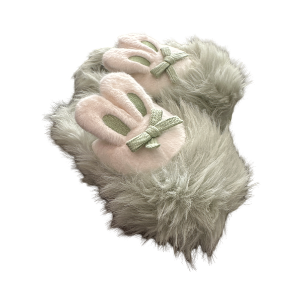 Women Fluffly Rabbit Slippers UK2