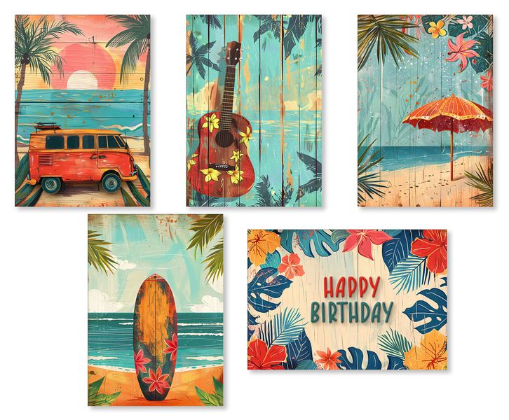 Greeting Cards: Tropical Beach (5 Pack)