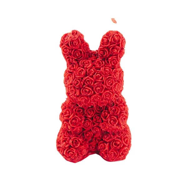 Soy wax rose sented bunny candle