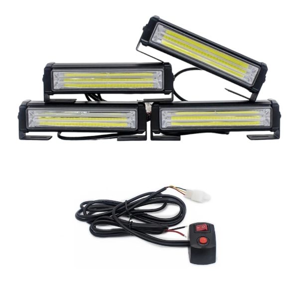 4 Piece COB LED Flashing Strobe Kit - White