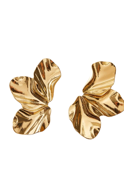 Gold Flower Stud Earrings