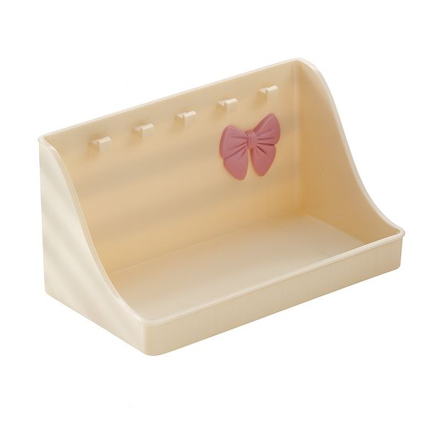 1 Pack - Multipurpose Cosmetic Plastic Storage Holder with Pink Bow Design